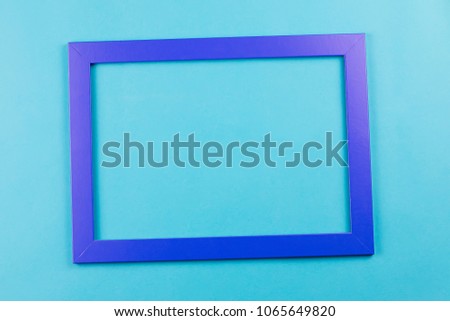 Blue color frame on bright blue background.
