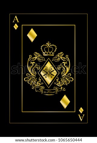 the illustration with the card of diamonds - ace.
