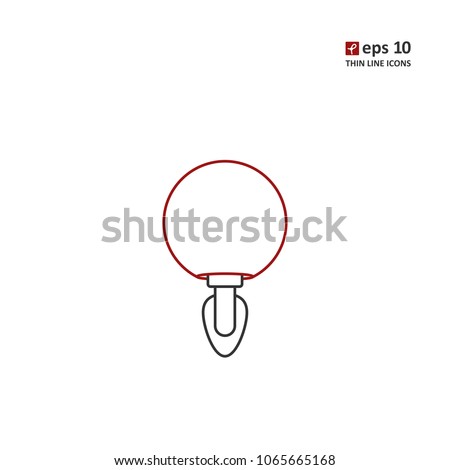 Lamp - vector thin line icon on white background. Symbol for web, infographics, print design and mobile UX/UI kit. Vector illustration, EPS10.