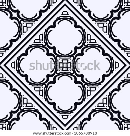 Vintage ornamental seamless pattern. Art deco ornament. Template for design