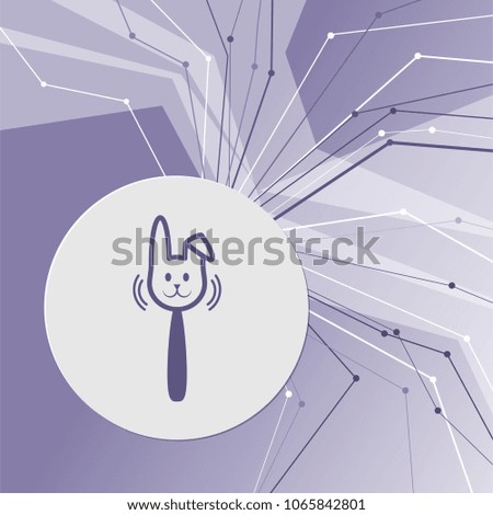 easter rabbit icon on purple abstract modern background. The lines in all directions. With room for your advertising. illustration