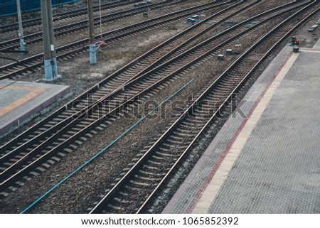 many tracks near railway station. The way forward railway