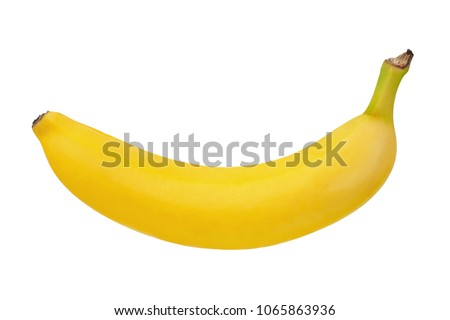 Ripe yellow banana isolated on white background Royalty-Free Stock Photo #1065863936