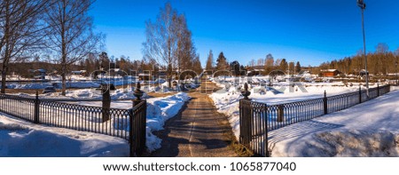 Panorama of the picturesque town of Sundborn in Dalarna, Sweden