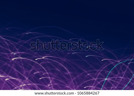 Abstract background of blue and violet neon glowing light shapes. Bright stripes  Can use for poster, website, brochure.
