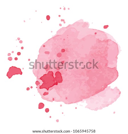 beautiful abstract red watercolor art hand paint on white background,brush textures for logo.There is a place for text.Perfect stroke design for headline.luxury boutique Illustrations.