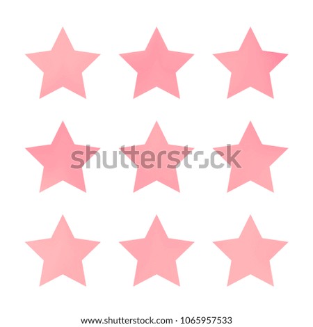 Stars gradient set. Colorful stars of different color tone on white background. Vector logo templates - icons and signs in bright colors. Sparkle lights gradient set. Premium color shapes for icons.