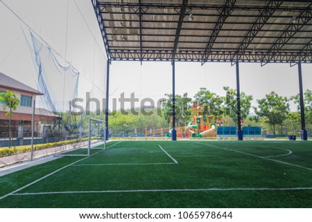 soccer field in outdoor stadium