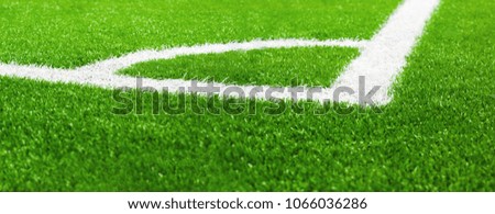 Corner of football field on artificial grass