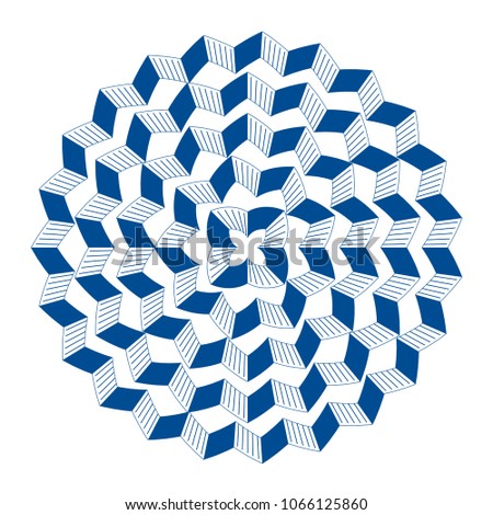 blue circle shaped like flower