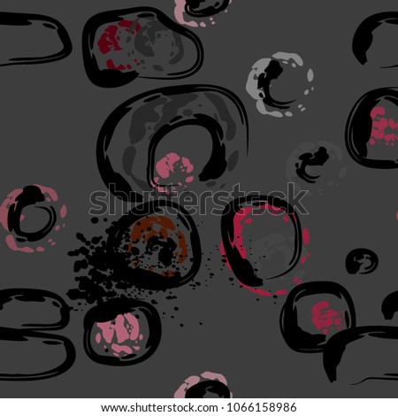 Stone wall.  circle dabs, smear smudges and stains. Splash brush strokes daubs, watercolor blots and blotches. Abstract vector brush hand drawn background.