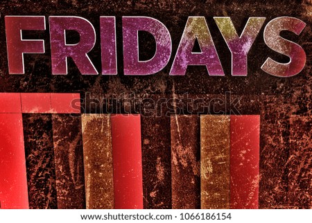 Friday word or text in grunge and colorful theme