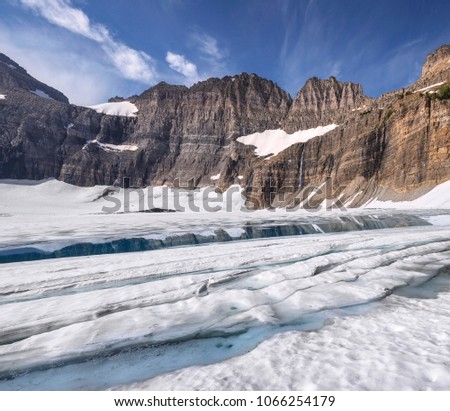 Upper Grinnell Lake and Salamander Glacier in the Glacier National Park, Montana, USA