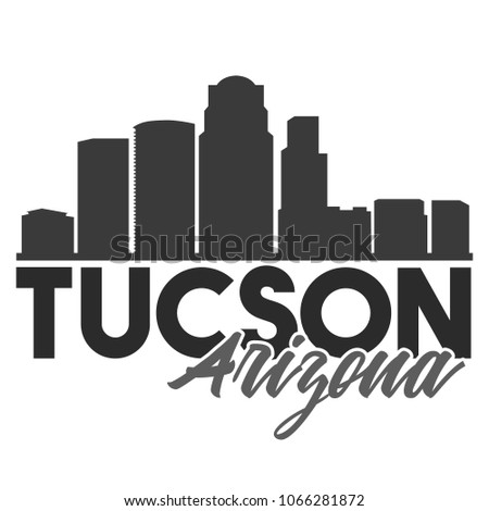 Tucson Arizona Skyline Souvenir Travel Vector Art Design Tourism