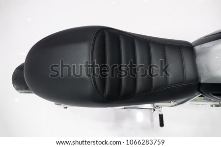 Motorcycle black seat.
