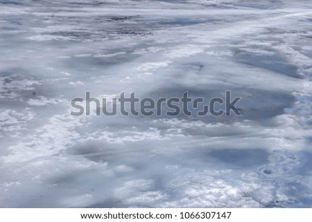 diagonal white stripe on melting ice