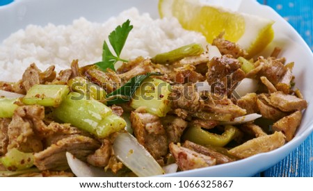 Machaca -  Authentic Mexican Shredded Beef, close up