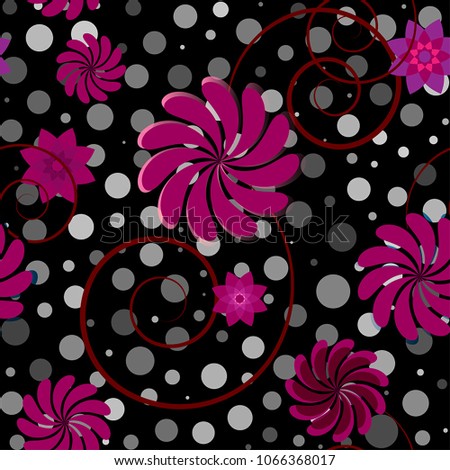 Floral Seamless Pattern Cute with Simple Small Flowers for Greeting Card or Poster. Vector Background for Spring or Summer Design. Colorful flowers. Vector illustration. Prepared for printing.