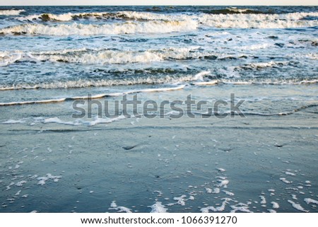 Waves on the shore of the east coast
