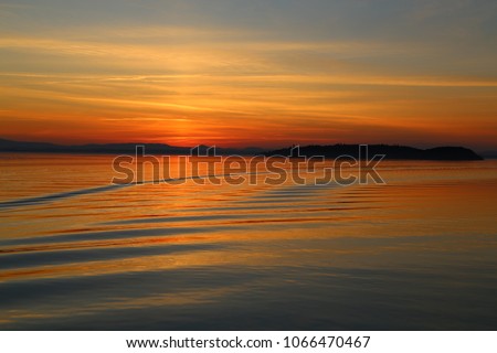Sunset on Trasimeno lake, Umbria