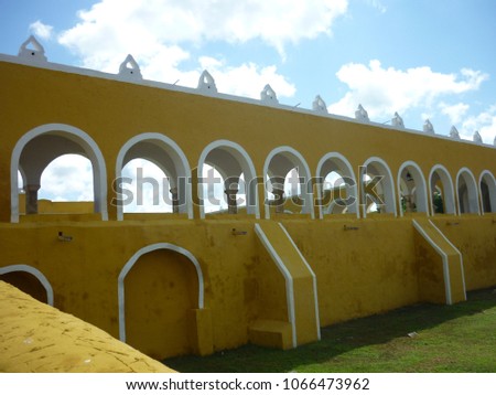 Facade of the San Antonio convent, Izamal, Yucatan