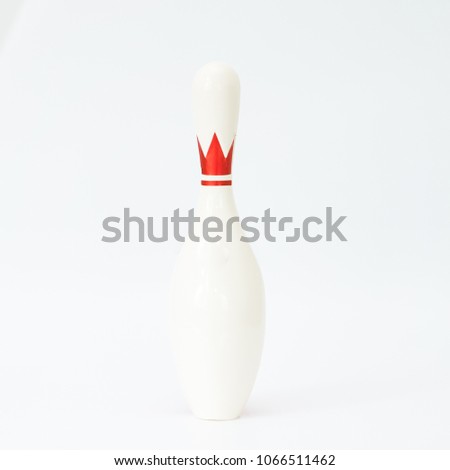 Single Bowling Pin Isolated on White Background.
