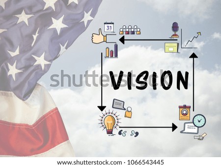 Composite image of vision graph with american flag