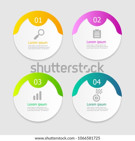 illustration of circle infographic elements layout 4 steps vector background