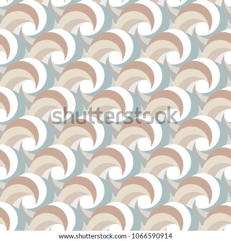 Abstract seamless pattern with waves. Spirals and curls.