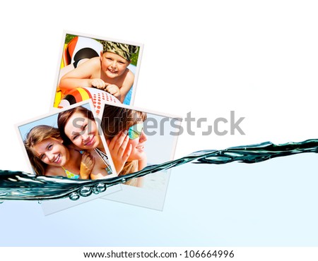 photos of holiday people with water line