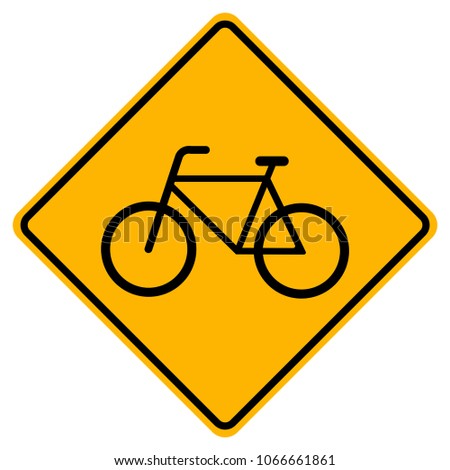 Warning Bicycles Only traffic Road Sign, Vector Illustration, Isolate On White Background Label. EPS10