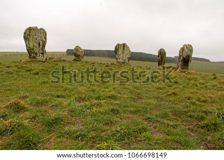 Duddo Five Stones are based in Northumberland just a few miles over the Scottish Border. They stand in the middle of a green farmers field and are surrounded by the Cheviot Hills.