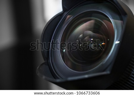 14mm wide angle lens with a lens hood close-up