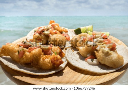 Traditional mexican shrimp tacos