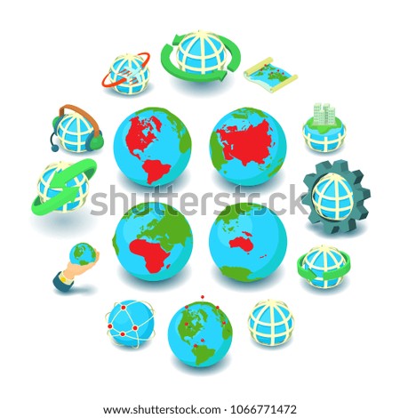 Globalization icons set. Cartoon illustration of 16 globalization vector icons for web