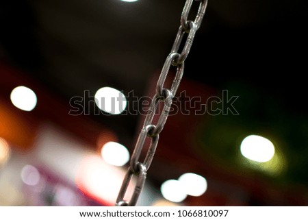 Closeup of silver steel chain