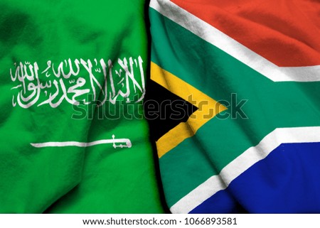 Saudi Arabia and South Africa flag together