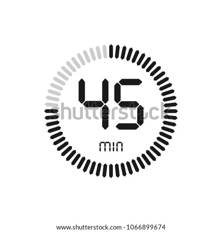 The 45 minutes, stopwatch vector icon, digital timer. clock and watch, timer, countdown symbol. Royalty-Free Stock Photo #1066899674
