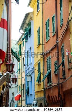  Old center of Porto Venere in Liguria, with its colorful houses and narrow streets