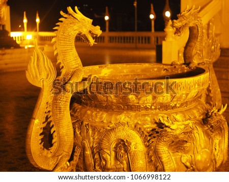 Dragon Incense burner at Wat Bukkhalo Temple at Bangkok, Thailand.