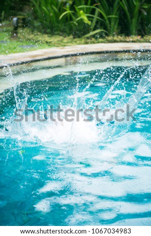 Splashing water in the pool