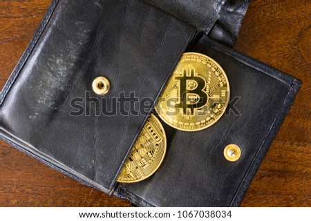 Two bitcoins in a wallet