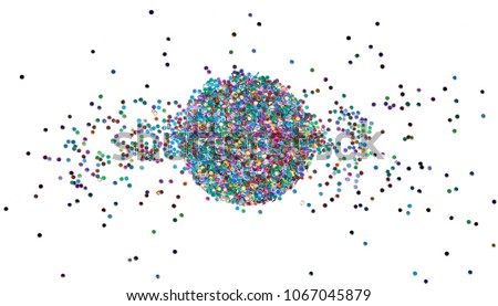 Bright and original background of multicolored dots, in the shape of a circle
