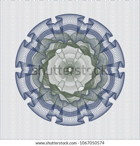 Blue and green money style rosette
