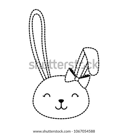 cute rabbit head easter celebration