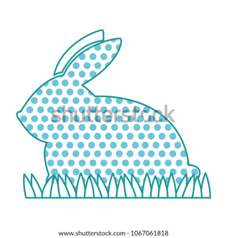cute rabbit silhouette easter celebration