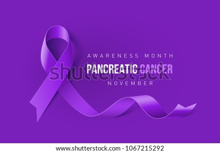 Banner with Pancreatic Cancer Awareness Realistic Ribbon. Design Template for Info-graphics or Websites Magazines