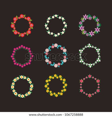 beautiful floral wreath vector collection