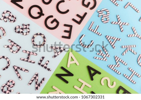 Random arrangement of alphabets for background