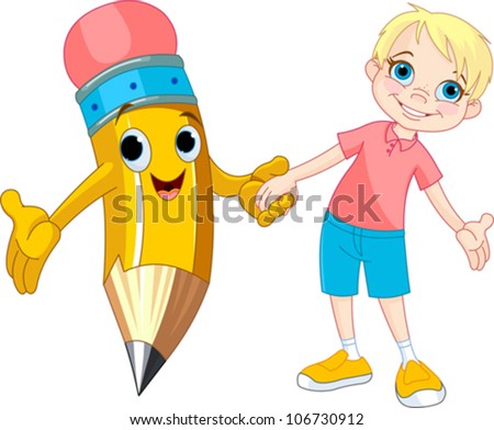 Boy and pencil